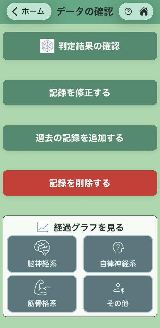 データの確認画面